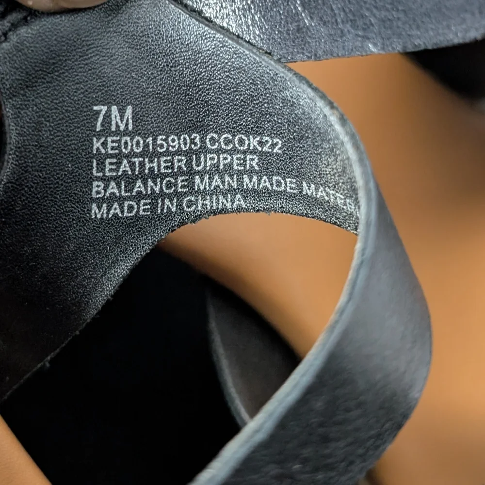 Kork Ease Heel Sandals Hutton Black Cross Strappy Leather Chunky Block Sz 7 - Picture 7 of 14